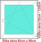 Plastov okna OS SOFT rka 85 a 90cm x vka 55-110cm